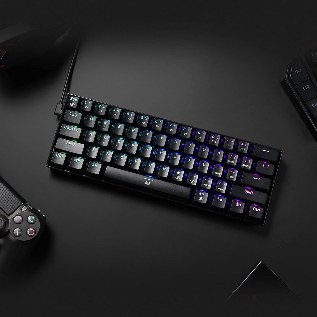 K630 Dragonborn 60% Wired RGB Gaming Keyboard, 61 Keys Compact Mechanical Keyboard with Linear Red Switch, Pro Driver Support, Black