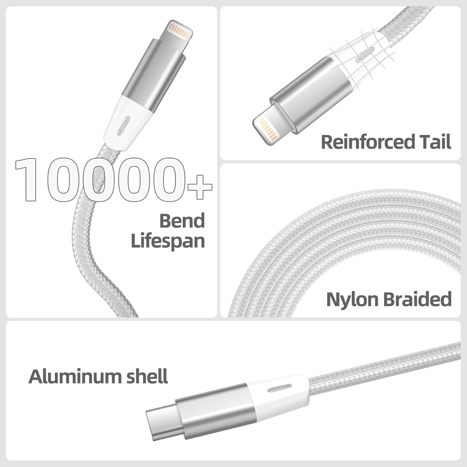 USB C to Lightning Cable 5 Pack 6 FT Mfi Certified Iphone Fast Charging Type C to Lightning Cable Nylon Braided Iphone Cord for Iphone 14 13 12 11 Pro Max Xr Xs 8 7 6 plus and More